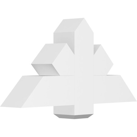 Ekena Millwork Kennewick Architectural Grade PVC Gable Bracket, 36"W x 18"H x 6"D x 6"F, 12/12 Pitch GBP036X18X0606KEN00